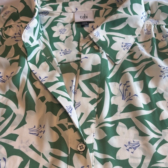 CAbi Green Floral Button-Up Blouse - Picture 5 of 13
